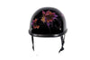 MOTORCYCLE SHINY DOT APPROVED BLK FINISH W/FAIRY & TRIBAL FLOWERS GRAPHIC HELMET