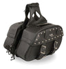 MOTORCYCLE 2PC WATERPROOF STUDDED ZIPOFF PVC THROWOVER ROUNDED SADDLEBAG
