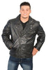MEN'S CLASSIC TERMINATOR STYLE LEATHER JACKET W/DIAGONAL ZIP GREAT PRICE