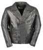 MEN'S CLASSIC TERMINATOR STYLE LEATHER JACKET W/DIAGONAL ZIP GREAT PRICE