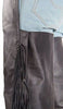 MEN'S MOTORCYCLE REMOVABLE LINER PANT BLK BRAIDED WITH FRINGES LEATHER CHAP