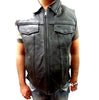 Men's Motorcycle Son of Anarchy Shirt Collar Leather Vest