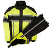 MOTORCYCLE MOTORBIKE RAIN GEAR MEN'S RAIN SUIT BLK&NEON GREEN WATERRESISTANT
