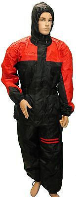 MOTORCYCLE MOTORBIKE RAIN GEAR UNISEX RAIN SUIT WATERPROOF LIGHTWEIGHT RED