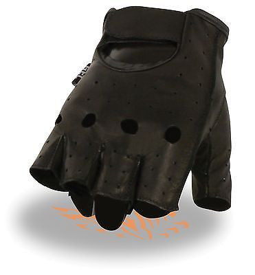 MEN'S PERFORATED FULL PIECE FINGERLESS W/GEL PADDED PALM & KNUCLE HOLES VERYSOFT