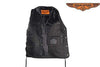 MEN'S MOTORBIKE BUTTER SOFT SIDE LACE BLK LEATHER VEST & 2 GUN POCKETS