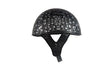 Motorcycle Flat Blk Dot approved Low profile Biker Helmet with Skull graphics