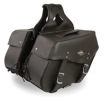 MOTORCYCLE 2PC WATERPROOF LARGE PLAIN ZIPOFF PVC THROWOVER SADDLEBAG NEW