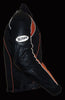 MEN'S MOTORCYCLE ORANGE COMBO LEATHER/TEXTILE MESH RACER JACKET W/ARMOUR INSIDE