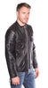 CLASSIC SCOOTER MEN'S GENUINE LEATHER JACKET VERY SOFT TWO CHEST POCKETS 