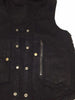 MEN'S 10 POCKET BLK DENIM MOTORCYCLE VEST WITH SIDE LACES