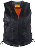 WOMEN'S MOTORCYCLE RIDERS ZIPPER STUDDED VEST W/2 GUN POCKETS W/SIDE LACES