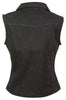 MOTORCYCLE LADIES BLK SEXY ZIPPER DENIM VEST W/2 GUN POCKETS