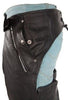 Men's motorcycle Four pocket with Removable liner Leather chap