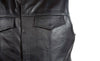 Men's Riding Son of Anarchy Motorcycle Club 1/2" Collarless 8 pocket Leather Vest