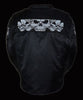 Men's Reflective Textile Skull Motorcycle jacket w/2 gun pockets