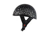 Motorcycle Flat Blk Dot approved Low profile Biker Helmet with Skull graphics