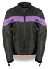 LADIES BLK/PURPLE LIGHTWEIGHT TEXTILE W/REFLECTIVE PIPING JACKET ZIPOUTLINER