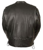MEN'S MOTORCYCLE SCOOTER JACKET W/SIDE LACES QUILTED SHOULDER NAKED COW NEW