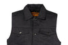 Men's Jean Style with Shirt Collar blk denim motorcycle vest w/2 gun pockets