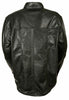 MOTORCYCLE MEN'S LIGHTWEIGHT LONG SLEEVE LEATHER BLK SHIRT 5 SNAP BUTTONS