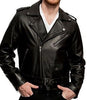 MEN'S CLASSIC M/C SOFT REAL LEATHER JACKET WITH BELT VERY SOFT NZ LAMB SKIN