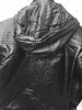 MEN'S BLK BOMER LEATHER JACKET WITH REMOVABLE HOOD VERY SOFT LEATHER W/ELASTICS