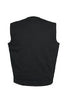 MEN'S SON OF ANARCHY BLACK DENIM COLLARLESS VEST 2 GUN POCKETS W/HOLSTERS ZIPPER