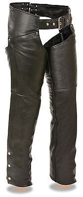 MOTORYCLE WOMEN BLK LEATHER CLASSIC HIP POCKET CHAP PREMIUM LEATHER VERY SOFT