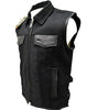 MEN'S SON OF ANARCHY SHIRT COLLAR CANVAS MOTORCYCLE VEST 2 GUN POCKETS NEW
