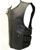 MEN'S BIKER SWAT UPDATED TEAM STYLE LEATHER BIKER VEST WITH SINGLE PANEL BACK