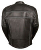 MEN'S REFLECTIVE MOTORCYCLE SCOOTER LEATHER JACKET 2 GUN POCKETS NAKED SKIN