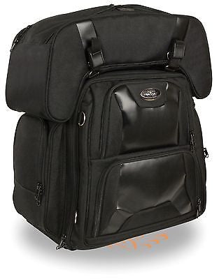 MOTORCYCLE LARGE TEXTILE COMBO TWO PC SISSY BAR BAG WITH GUN POCKET INSIDE