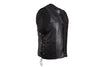 MEN'S MOTORCYCLE POW MIA EMBOSSED FRONT BACK SIDE LACE LEATHER VEST SOFT LEATHER