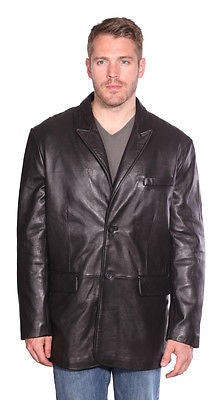 MEN'S BLAZER BUTTER SOFT NEW-ZEALAND LAMB REAL LEATHER CLASSIC STYLE VERY SOFT
