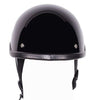 MOTORCYCLE GLOSS BLACK SKULL CAP NOVELTY HELMET BLACK NOT W/CHIN STRAP NOT DOT