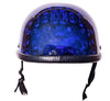 MOTORCYCLE RIDERS EAGLE BLUE SKULL GRAVEYARD HALF HELMET NOT DOT W/QUICKRELEASE