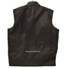 MEN'S SON OF ANARCHY BLACK CANVAS MOTORCYCLE VEST 2 GUN POCKETS W/NOZZLESTRAP