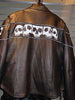Men's Biker riding reflective skull leather jacket with 2 Gun pockets