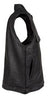 MENS LEATHER MOTORCYCLE VEST WITH 2 FRONT PISTOL PETE GUN POCKETS