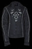 WOMEN'S RIDING BLK TEXTILE JACKET W/REFLECTIVE TRIBAL DETAIL W/REMOVABLE FLEECE