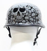 Motorcycle riders German Grey Skull Graveyard novelty helmet