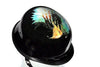 MOTORCYCLE GERMAN SHINY BLACK NOVELTY HELMET W/EAGLE & USA FLAG NOT DOT APPROVED