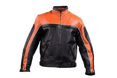 MEN'S MOTORCYCLE SCOOTER ORANGE JACKET W/ZIPOUT LINER INSIDE GREAT PRICE