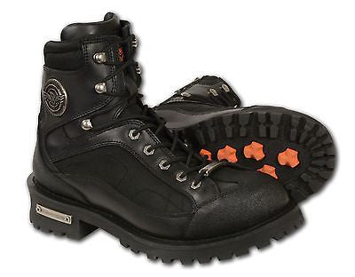 MEN'S MOTORBIKE REAL LEATHER LACE TO TOE BOOT WITH GEAR SHIFT PROTECTION