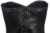 WOMEN'S BLK SEXY BONED BUSTIER CORSET BUSTIER LINGERINE GENUINE SOFT LEATHER