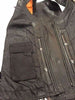WOMEN'S MOTORCYCLE BUTTER SOFT BLK LEATHER FRONT ZIPPER VEST W/2 GUN POCKETS NEW