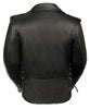 Women's Motorcycle Classic old school police style leather jacket with side laces