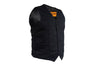 MEN'S MOTORBIKE SIDE LACE BLK PLAIN DENIM VEST & 2 GUN POCKETS W/NOZZLE STRAP