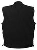 MEN'S SON OF ANARCHY BLK DENIM MOTORCYCLE VEST 1 GUN POCKET INSIDE WITH S/LACES